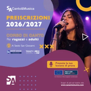 aperte pre iscrizioni corsi di canto 2026 2027